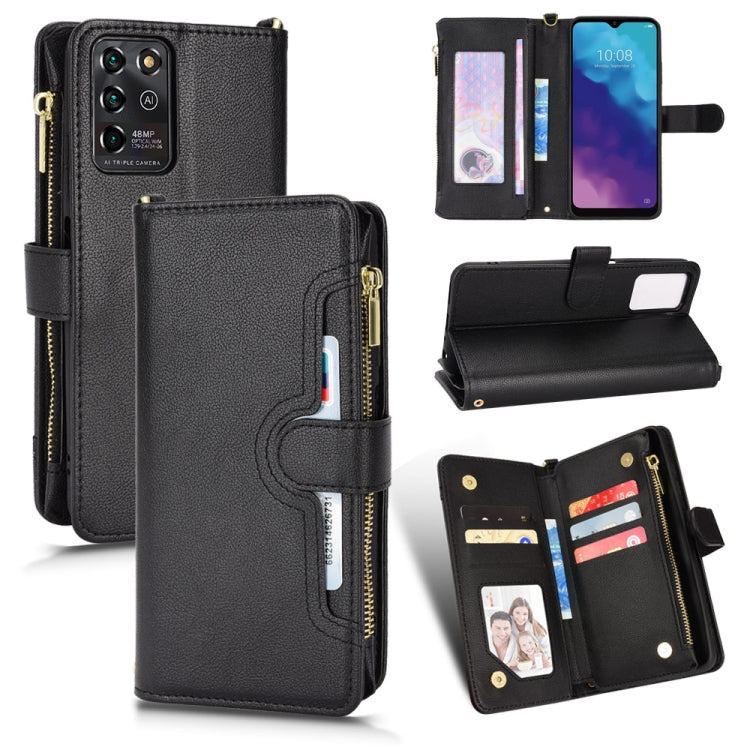 For ZTE Blade V30 Vita / V2022 Litchi Texture Zipper Leather Phone Case