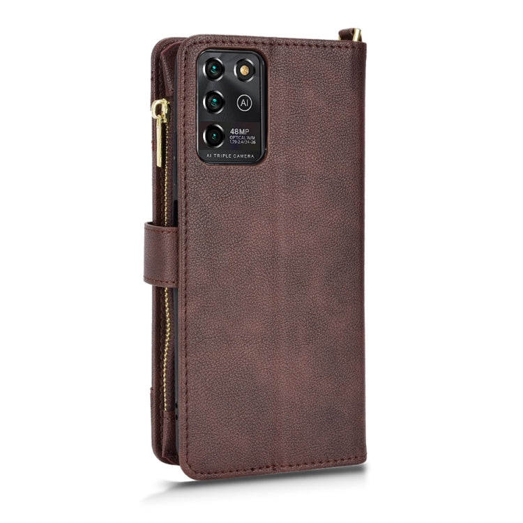For ZTE Blade V30 Vita / V2022 Litchi Texture Zipper Leather Phone Case