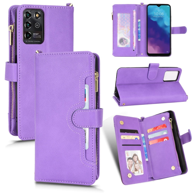 For ZTE Blade V30 Vita / V2022 Litchi Texture Zipper Leather Phone Case