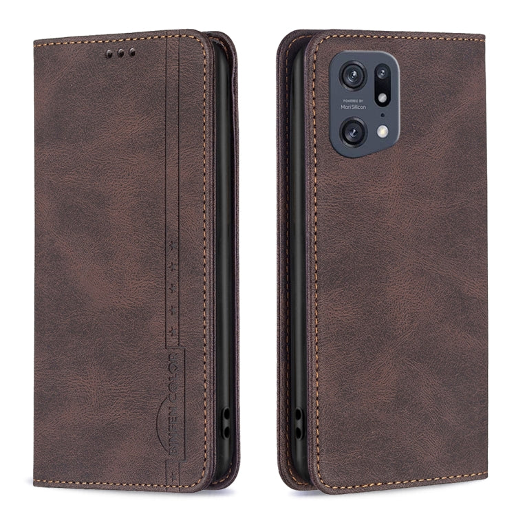 For OPPO Find X5 Pro Magnetic RFID Blocking Anti-Theft Leather Phone Case