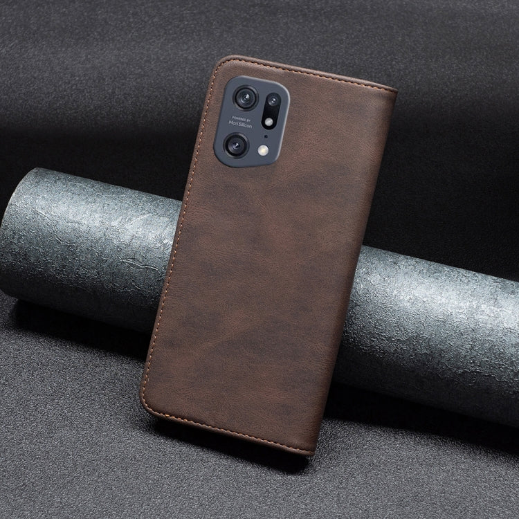 For OPPO Find X5 Pro Magnetic RFID Blocking Anti-Theft Leather Phone Case