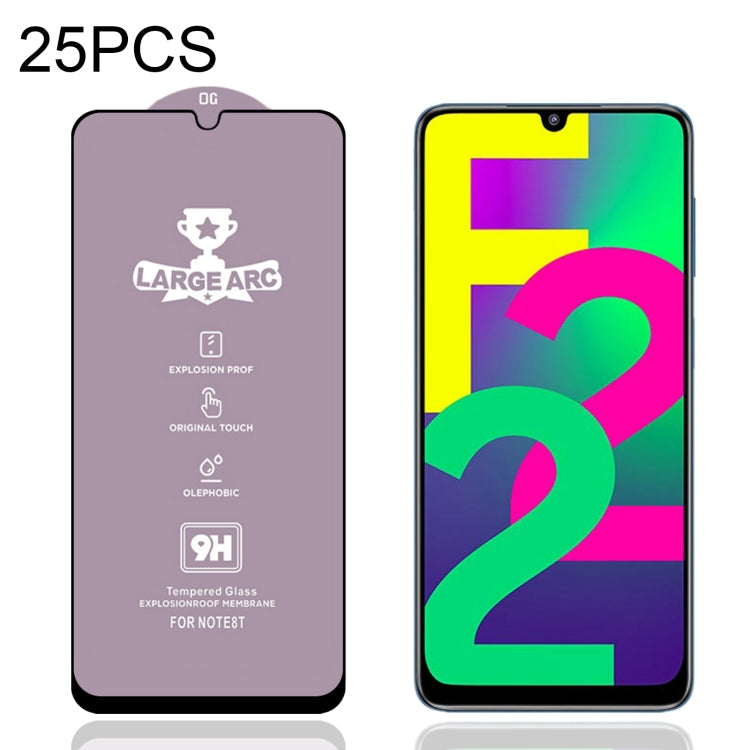 25 PCS 9H HD Alumina Tempered Glass Film For Samsung Galaxy F22 4G