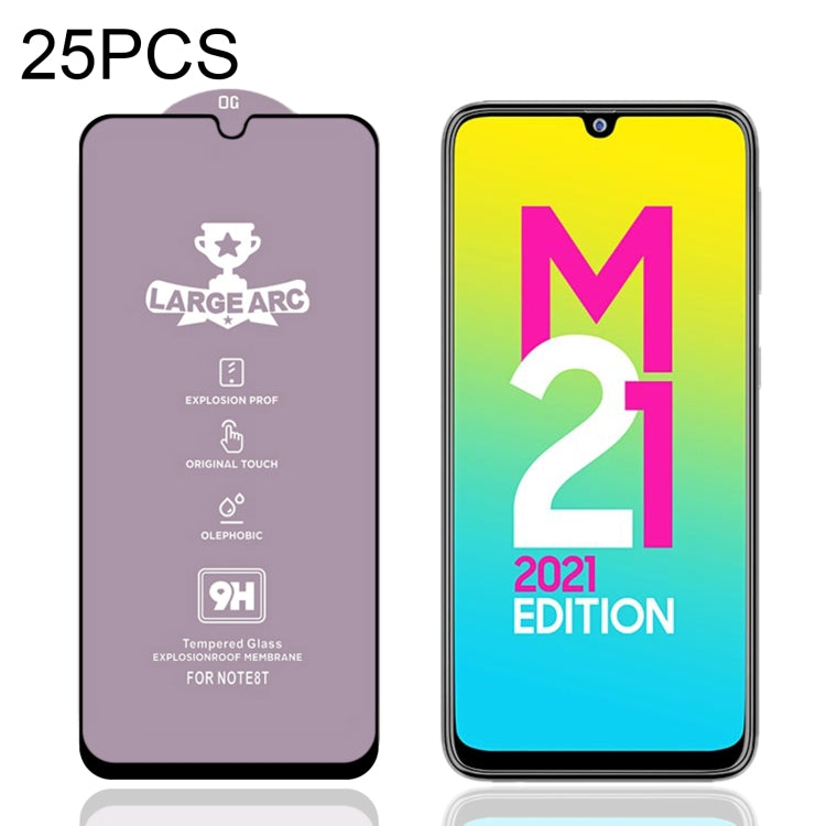 25 PCS 9H HD Alumina Tempered Glass Film For Samsung Galaxy M21 2021