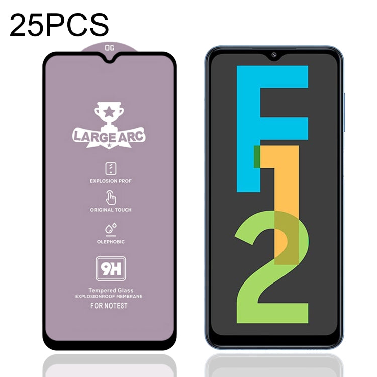 25 PCS 9H HD Alumina Tempered Glass Film For Samsung Galaxy F12