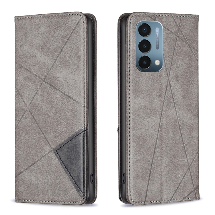 For OnePlus Nord N200 5G Prismatic Invisible Magnetic Leather Phone Case