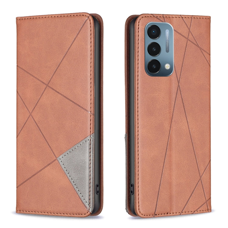 For OnePlus Nord N200 5G Prismatic Invisible Magnetic Leather Phone Case