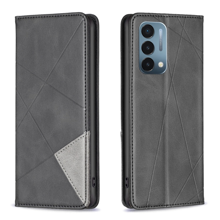 For OnePlus Nord N200 5G Prismatic Invisible Magnetic Leather Phone Case