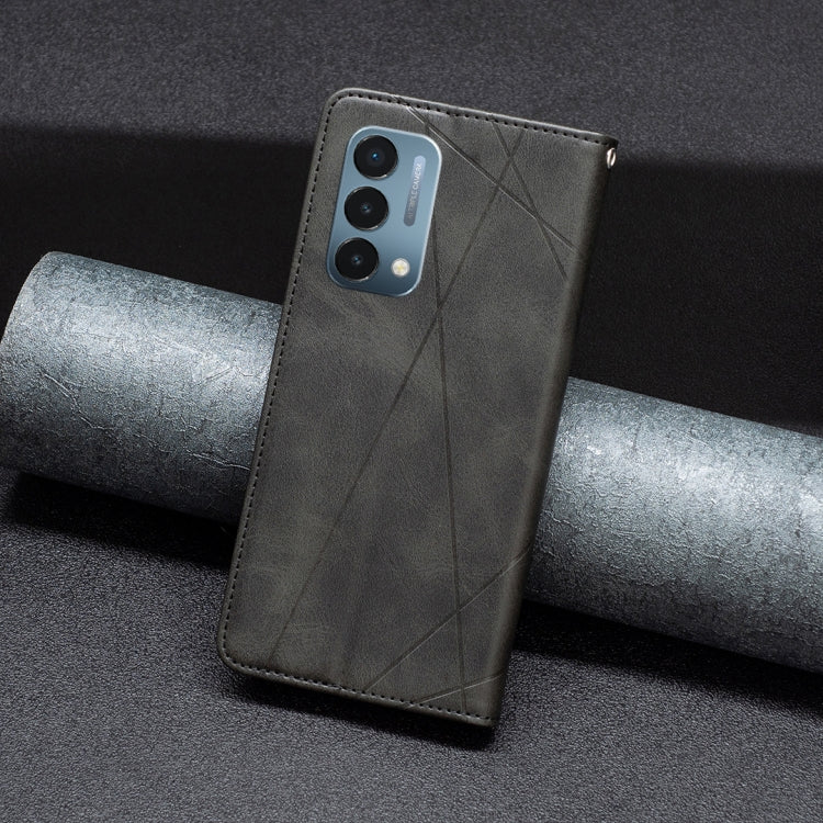 For OnePlus Nord N200 5G Prismatic Invisible Magnetic Leather Phone Case