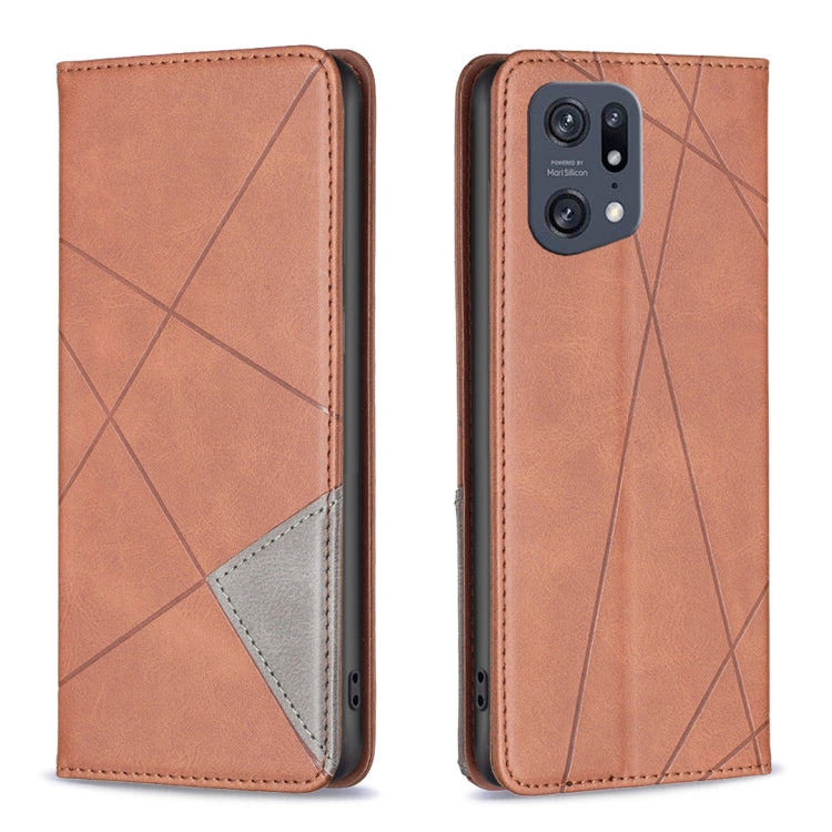 For OPPO Find X5 Pro Prismatic Invisible Magnetic Leather Phone Case