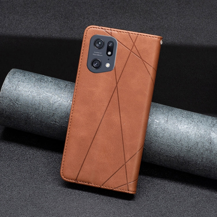 For OPPO Find X5 Pro Prismatic Invisible Magnetic Leather Phone Case