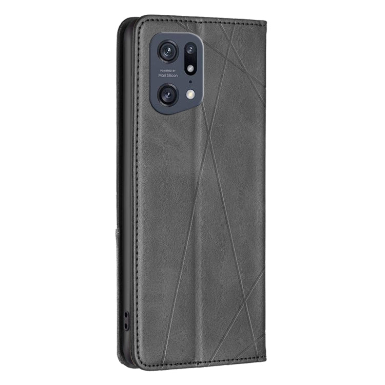 For OPPO Find X5 Pro Prismatic Invisible Magnetic Leather Phone Case