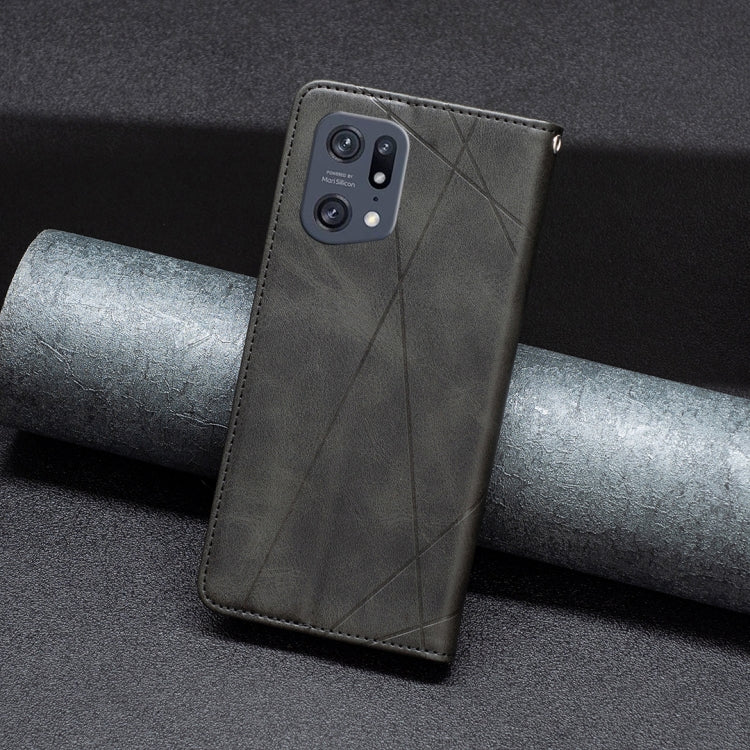 For OPPO Find X5 Pro Prismatic Invisible Magnetic Leather Phone Case