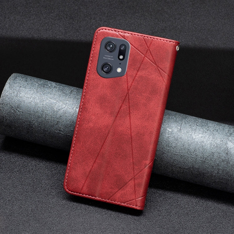 For OPPO Find X5 Pro Prismatic Invisible Magnetic Leather Phone Case