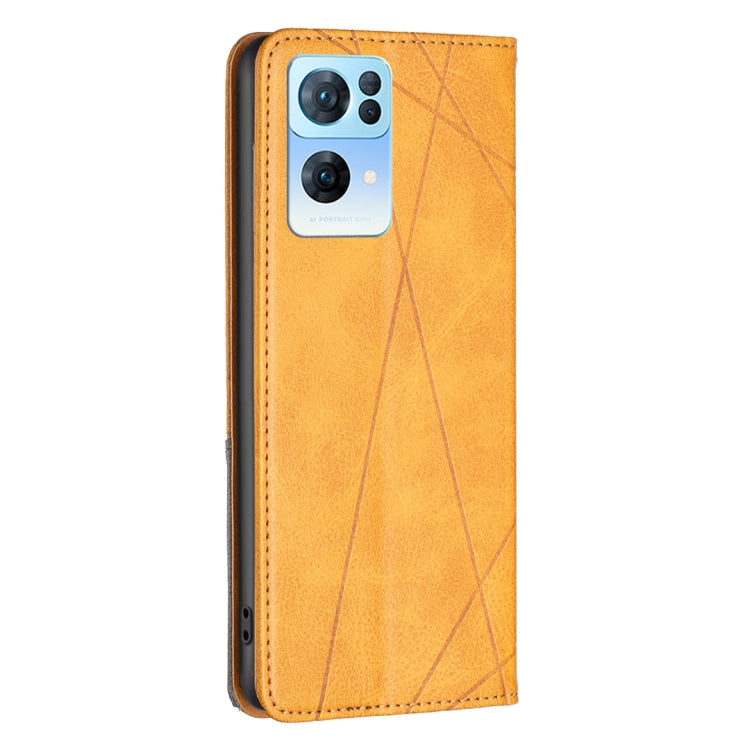 For OPPO Reno7 5G Global Prismatic Invisible Magnetic Leather Phone Case