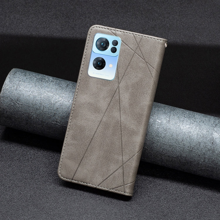 For OPPO Reno7 5G Global Prismatic Invisible Magnetic Leather Phone Case