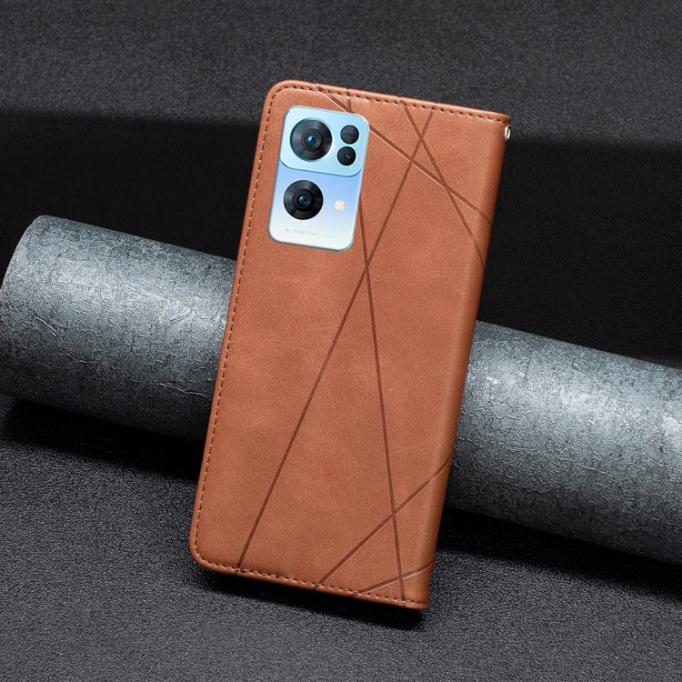 For OPPO Reno7 5G Global Prismatic Invisible Magnetic Leather Phone Case