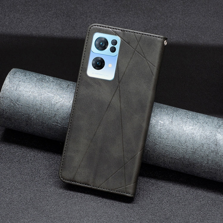 For OPPO Reno7 5G Global Prismatic Invisible Magnetic Leather Phone Case