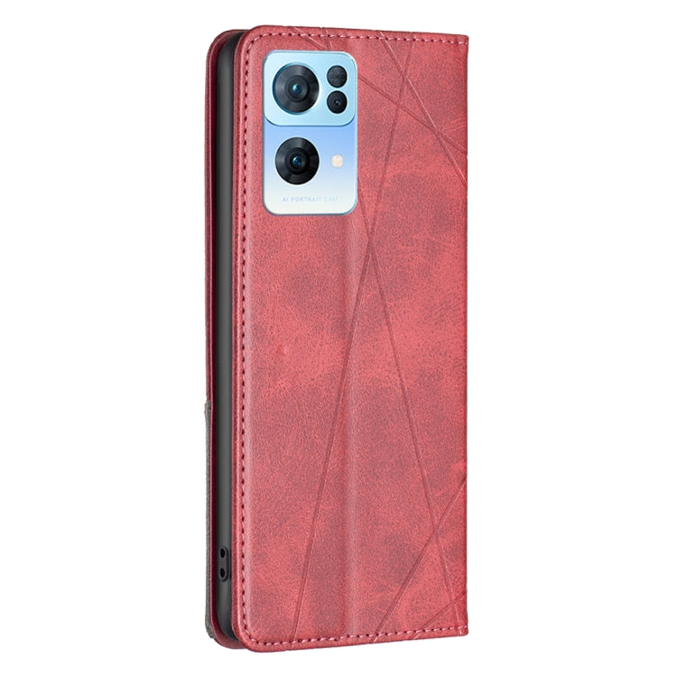 For OPPO Reno7 5G Global Prismatic Invisible Magnetic Leather Phone Case