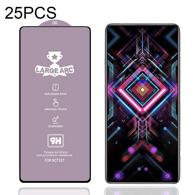 25 PCS 9H HD Alumina Tempered Glass Film For Xiaomi Redmi K40 Gaming