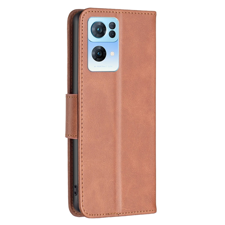 For OPPO Reno7 5G Global Lambskin Texture Leather Phone Case