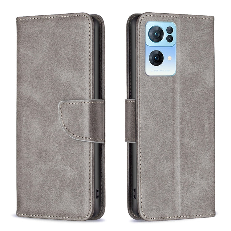 For OPPO Reno7 5G Global Lambskin Texture Leather Phone Case