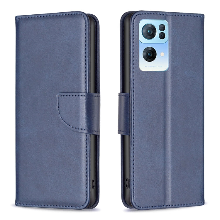 For OPPO Reno7 5G Global Lambskin Texture Leather Phone Case