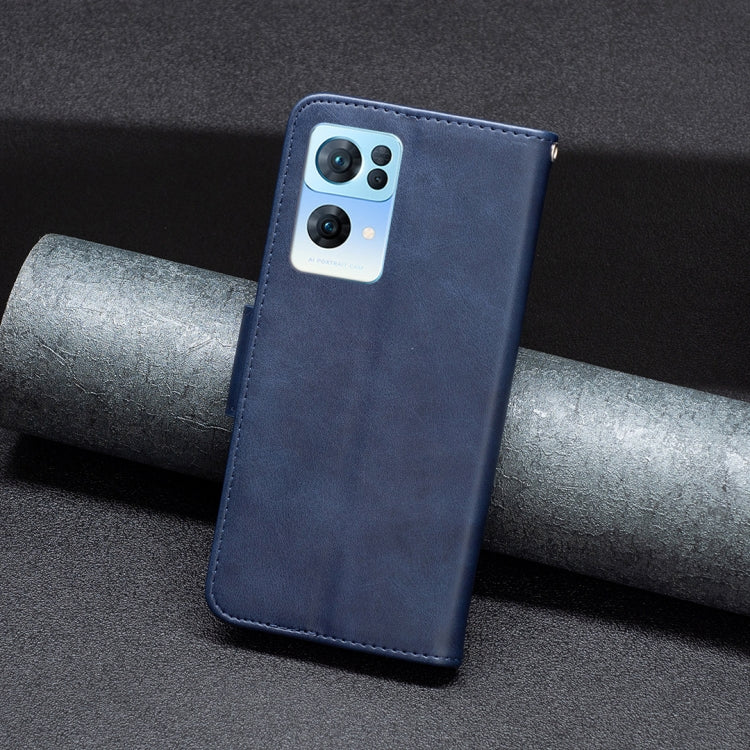 For OPPO Reno7 5G Global Lambskin Texture Leather Phone Case