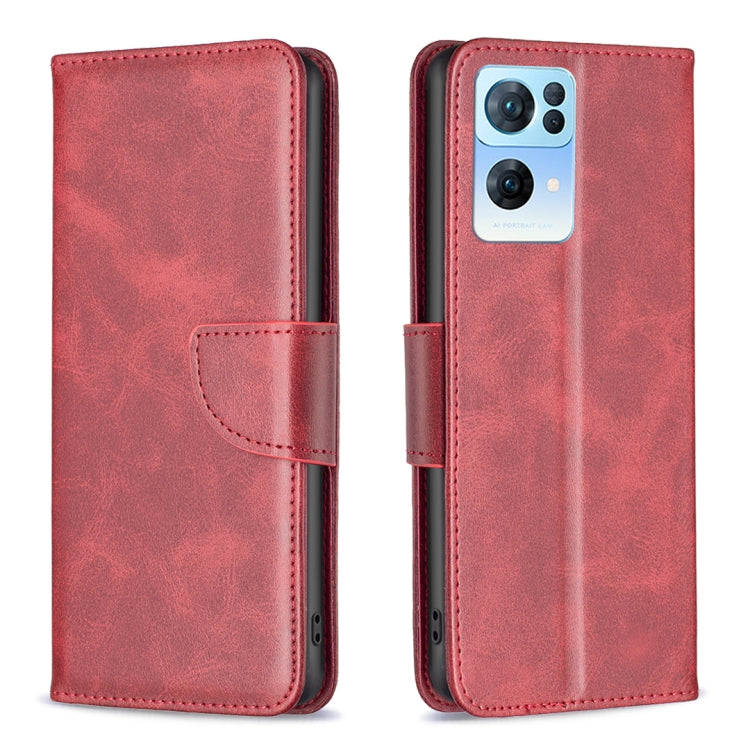 For OPPO Reno7 5G Global Lambskin Texture Leather Phone Case