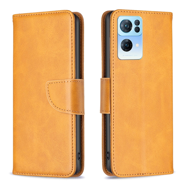 For OPPO Reno7 5G Global Lambskin Texture Leather Phone Case