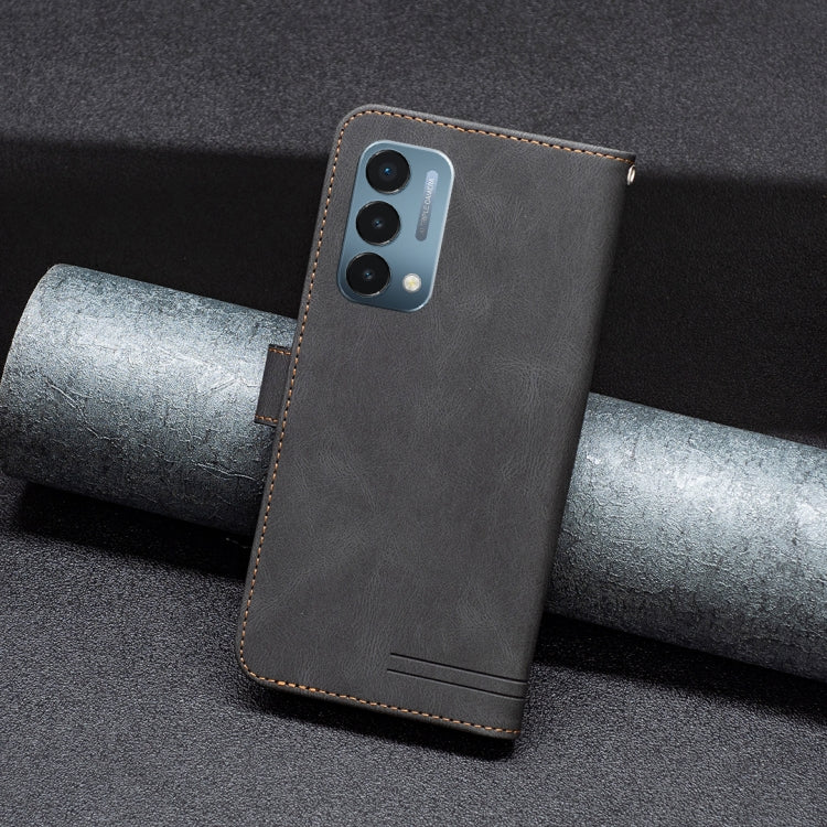 For OnePlus Nord N200 5G Magnetic Buckle RFID Flip Leather Phone Case
