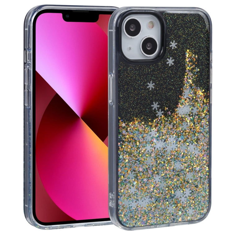 For iPhone 13 DFANS DESIGN Snowflake Starlight Shining Phone Case
