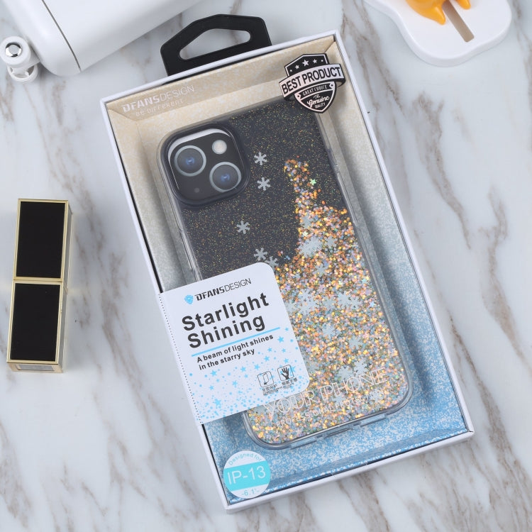For iPhone 13 DFANS DESIGN Snowflake Starlight Shining Phone Case