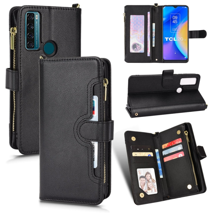 For TCL 20 SE Litchi Texture Zipper Leather Phone Case