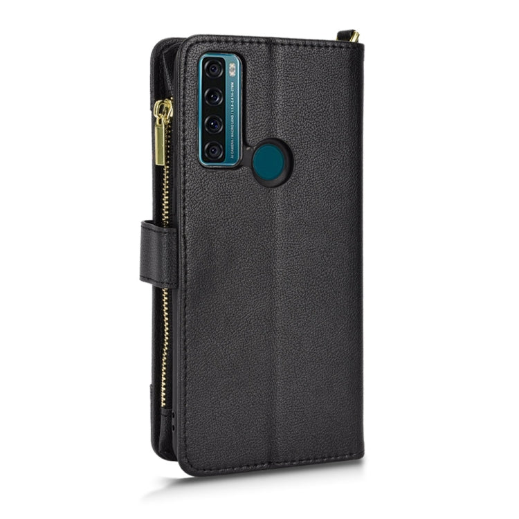For TCL 20 SE Litchi Texture Zipper Leather Phone Case