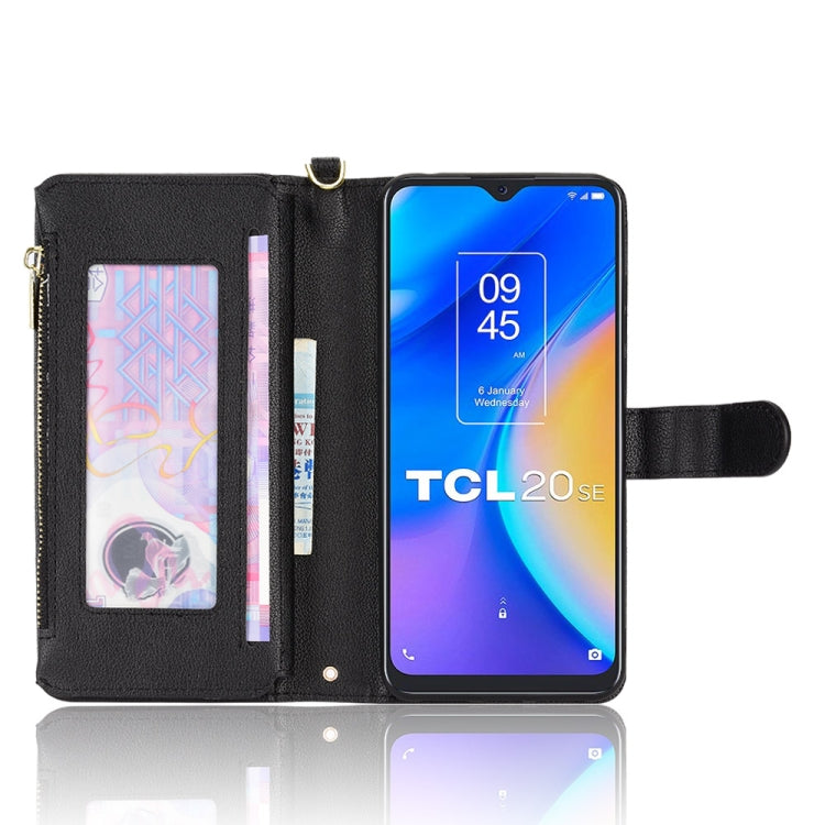 For TCL 20 SE Litchi Texture Zipper Leather Phone Case