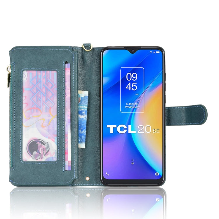For TCL 20 SE Litchi Texture Zipper Leather Phone Case