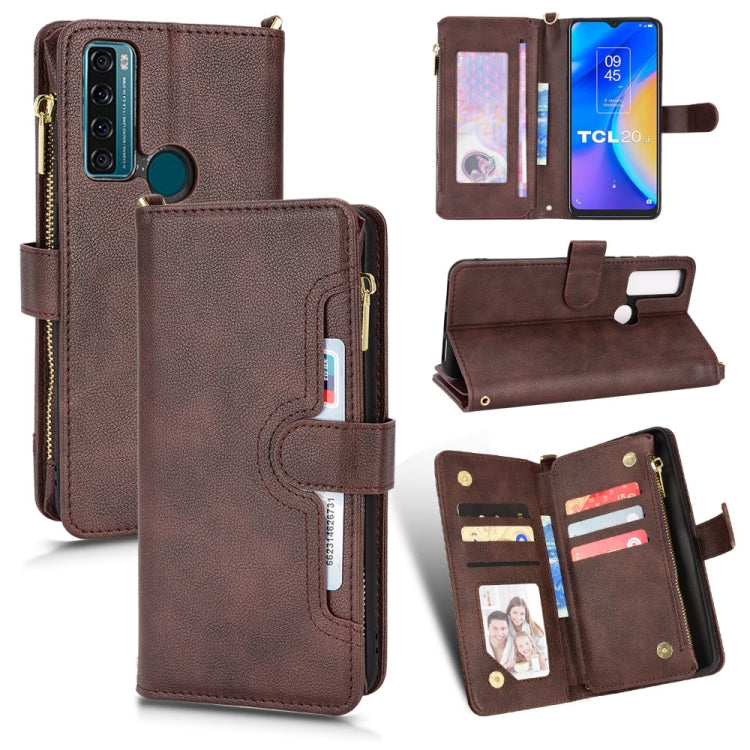 For TCL 20 SE Litchi Texture Zipper Leather Phone Case