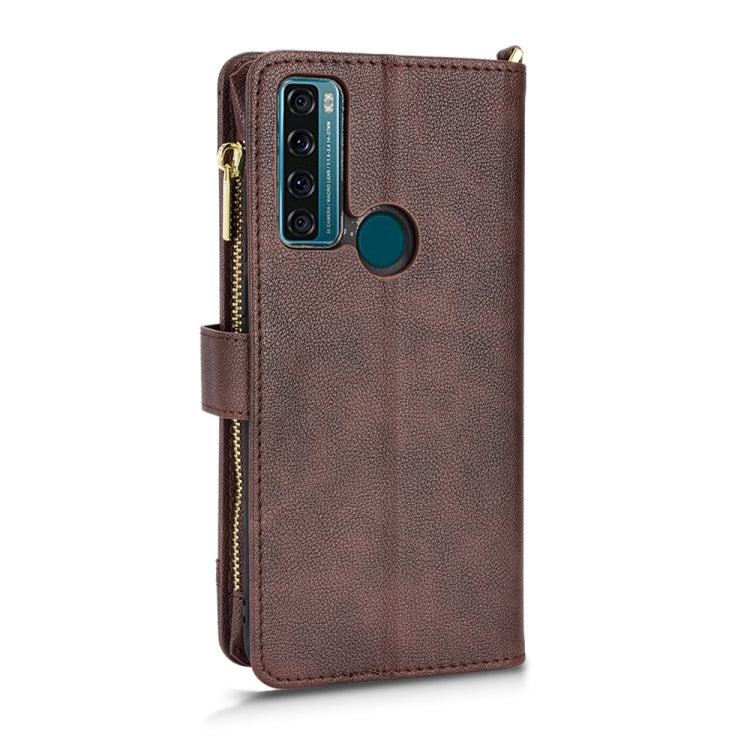For TCL 20 SE Litchi Texture Zipper Leather Phone Case