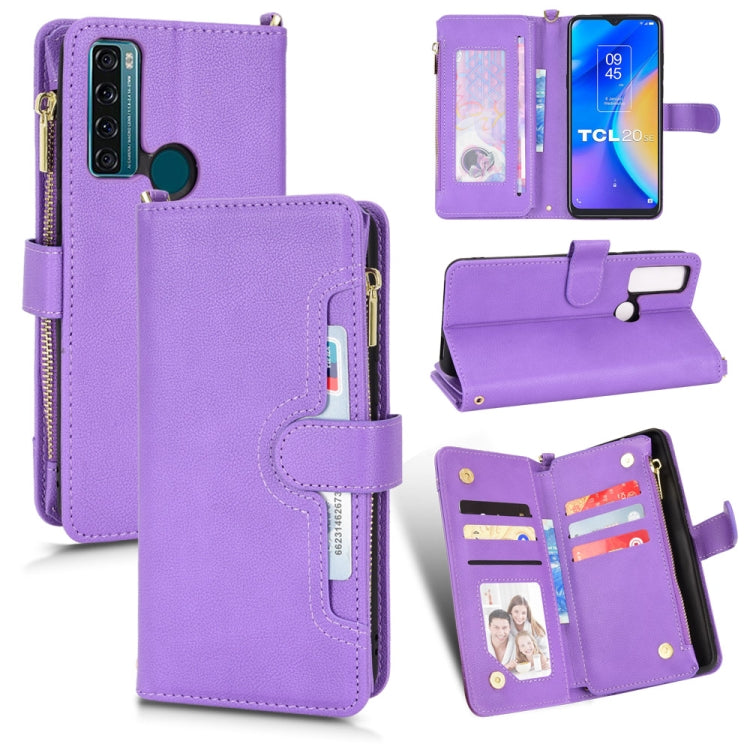 For TCL 20 SE Litchi Texture Zipper Leather Phone Case