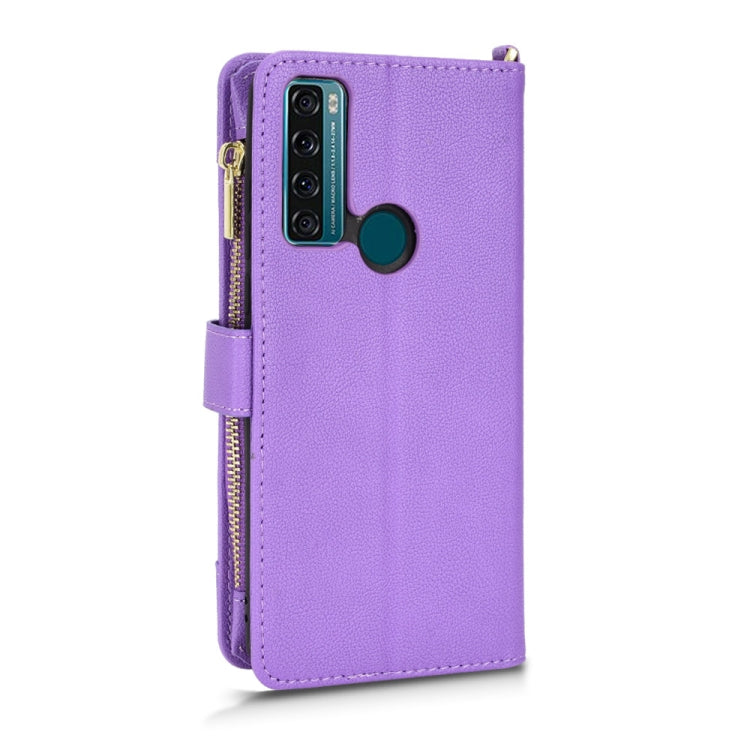 For TCL 20 SE Litchi Texture Zipper Leather Phone Case