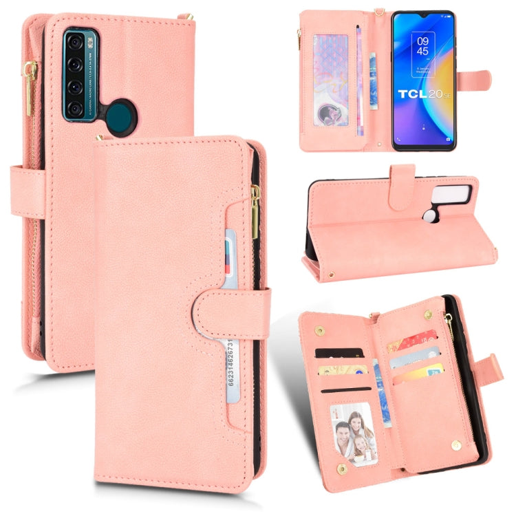 For TCL 20 SE Litchi Texture Zipper Leather Phone Case