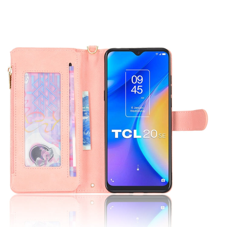 For TCL 20 SE Litchi Texture Zipper Leather Phone Case