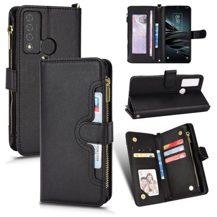For TCL 20 XE Litchi Texture Zipper Leather Phone Case