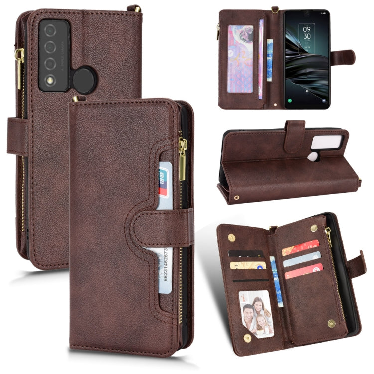 For TCL 20 XE Litchi Texture Zipper Leather Phone Case