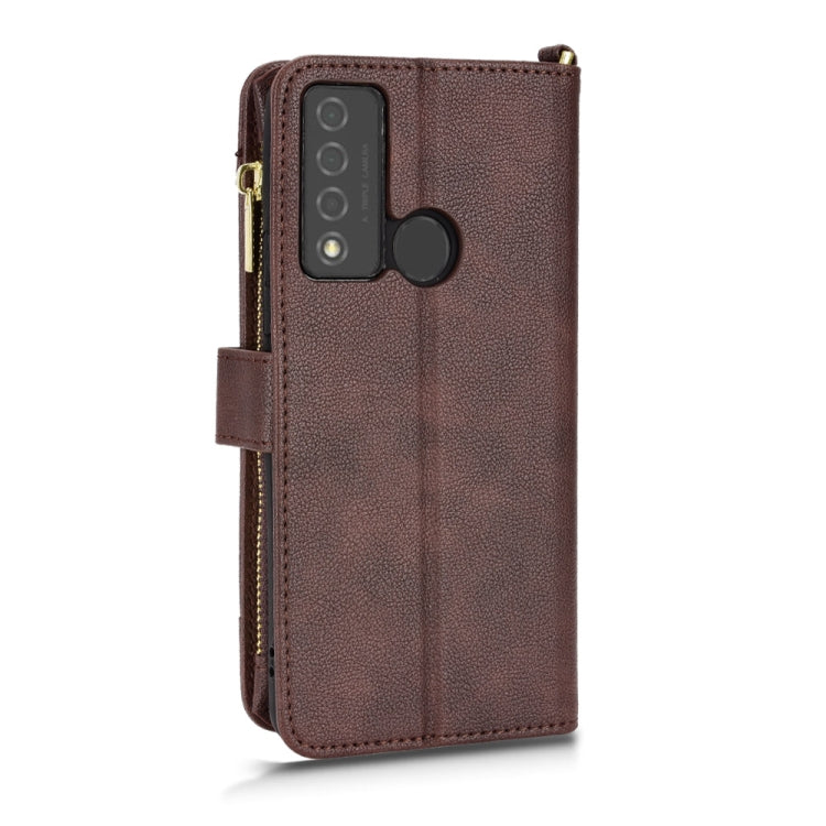 For TCL 20 XE Litchi Texture Zipper Leather Phone Case