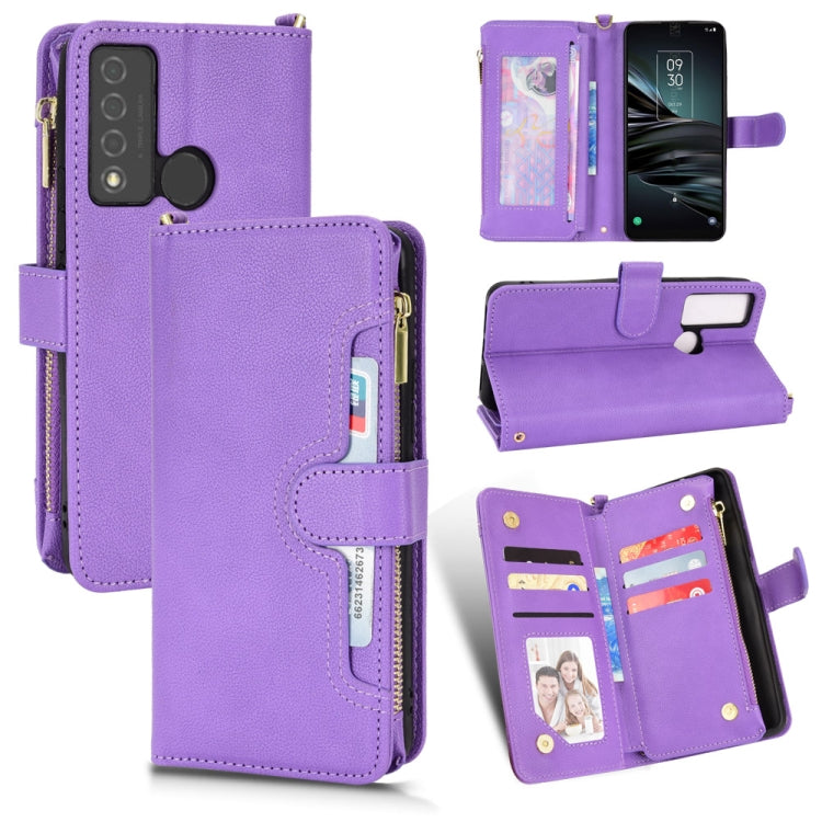 For TCL 20 XE Litchi Texture Zipper Leather Phone Case