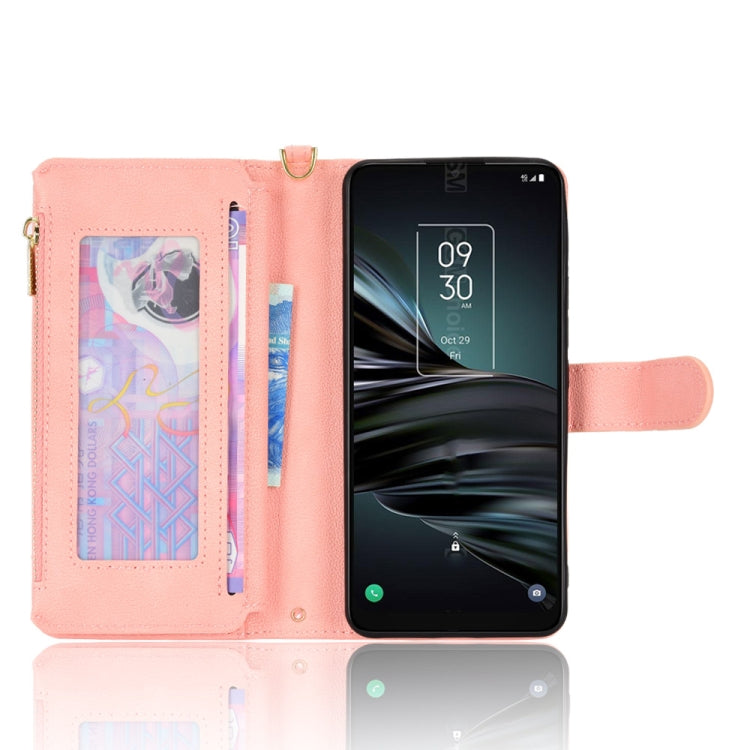 For TCL 20 XE Litchi Texture Zipper Leather Phone Case