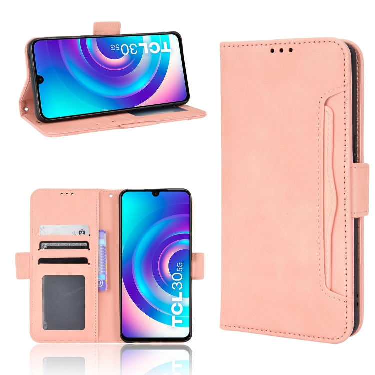 For TCL 30 5G / 30+ Skin Feel Calf Texture Card Slots Leather Phone Case