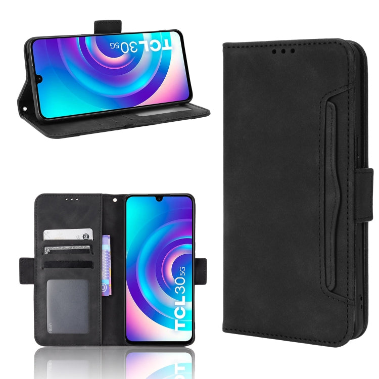 For TCL 30 5G / 30+ Skin Feel Calf Texture Card Slots Leather Phone Case