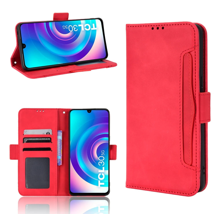 For TCL 30 5G / 30+ Skin Feel Calf Texture Card Slots Leather Phone Case